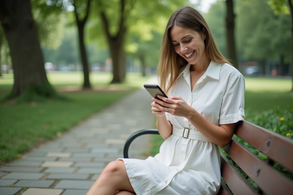 Jeune femme en robe d
